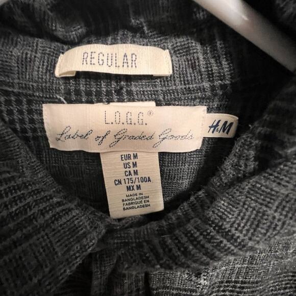 H&M L.O.G.G. Label of Graded Goods Button Up Shirt Mens Size Medium Thick Fabric - Picture 3 of 3